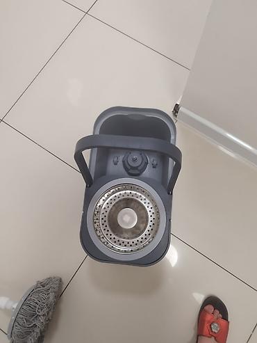 Хозтовары: Комплект для мытья полов с автоматическим отжимом (spin-mop) - Ведро — 2