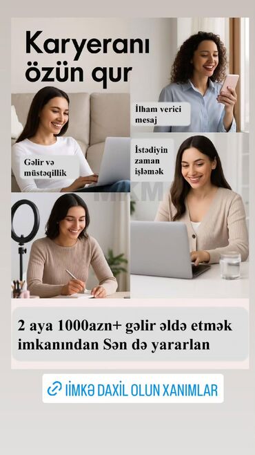 ış elanı: Marketoloq tələb olunur, Onlayn iş, 46 yaşdan yuxarı, Təcrübəsiz