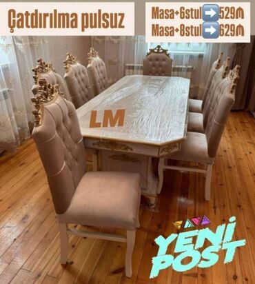 nod 8: Möhtəşəm TACMARAL masa dəsti👑 Yüksək keyfiyyətlə Qiymət : Masa 2x1 +6