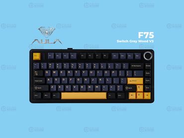 клавиатура delux: Клавиатура Aula F75 Black (Switch Grey Wood V3) Механическая