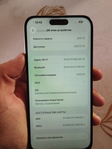 Apple iPhone: IPhone 15 Pro Max, Б/у, 256 ГБ, Natural Titanium, Защитное стекло, 99 % — 7