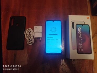 Xiaomi: Xiaomi Redmi Note 8, 128 GB, rəng - Göy, 
 Barmaq izi, Face ID