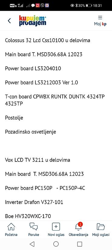 Aksesoari za TV i video: Delovi za LCD televizore – Colossus 32" CSS-10100 i Vox LCD TV 3211 — 17