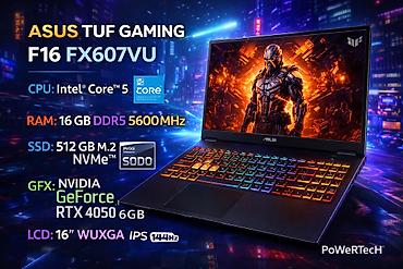 asus notebook adapter: Yeni ASUS TUF Gaming, 16 ", Intel Core i5, 512 GB, Ödənişli çatdırılma, Ünvandan götürmə — 1