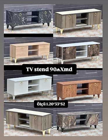 polka: TV stend - Müxtəlif dizayn və rənglər: mərmər effektli qara və — 1