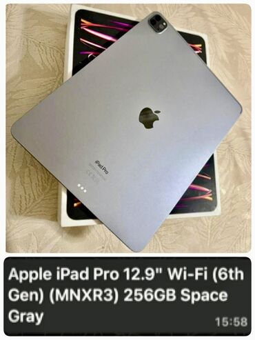 wifi qəbuledici: Apple iPad Pro 12.9 (2022), 12,9", 256 GB