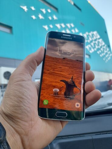 Samsung: Samsung Galaxy S6 Edge, Б/у, 32 ГБ, цвет - Зеленый, 1 SIM