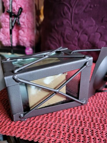 Ostali kućni dekor: Svecnjak nov fenjer. metal,staklo. Nemacki. Stalak — 9