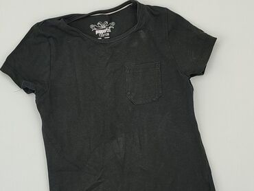 czarny top z dekoltem w serek: T-shirt, Pepperts!, 8 years, 122-128 cm, condition - Fair