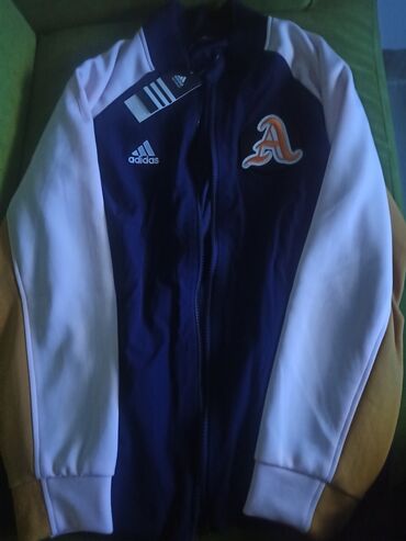 костюм двойка женский с брюками: Олимпийка, Adidas, На молнии, Германия, XL
