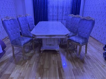Stullar: Qonaq otağı üçün, Açılmayan, Dördbucaq masa, 6 stul