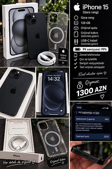 iphone 13 pro max: IPhone 15, 128 GB, Qara, Face ID — 1