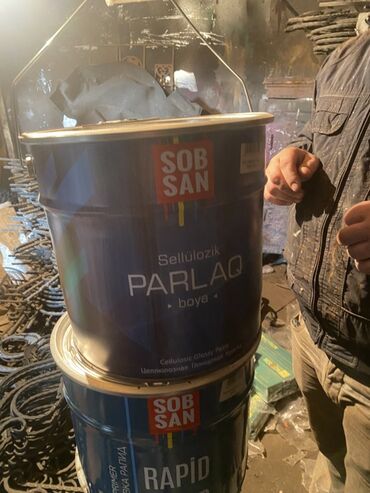 Quru inşaat materialları: Selülozik Dəmir üçün boya, SOBSAN, 12 kq, rəng - Boz, Qoruma