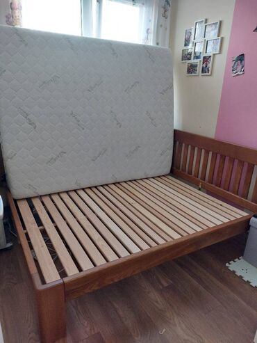 Kreveti: Prodajem francuski lezaj od 100% drveta hrasta (350€) sa dusekom (70€) — 5