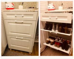 прихожая шкаф: İşlənmiş, Açılan, 3 qapılı Düz dolab, Ayaqqabı dolabı