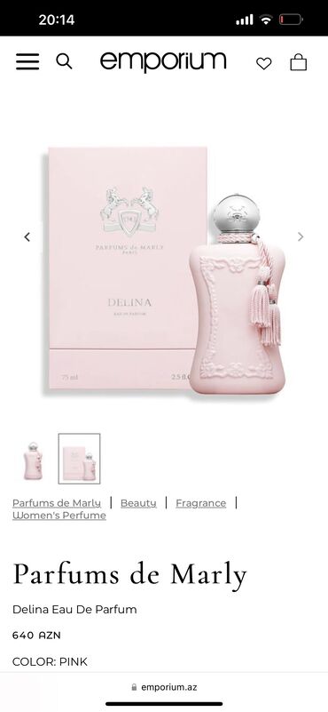 qadınlar üçün demisezon polusapoqlar: Parfums de Marly Delina original 640 azn alinib yenidir qutusu