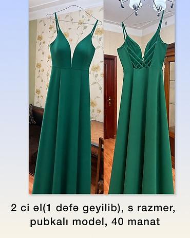 - Yaşıl rəngli uzun don - S razmer - Dərin V dekolteli, nazik askılı - lalafo.az -da - Yaşıl rəngli uzun don - S razmer - Dərin V dekolteli, nazik askılı -