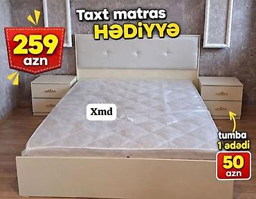 tumbocka: Taxt dəsti – müasir dizaynlı, krem rəngində. Yumşaq başlıqda düyməli — 1