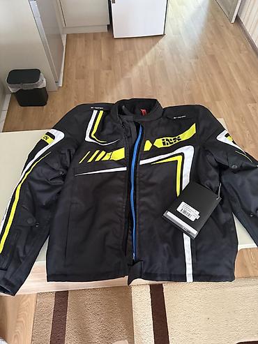 Moto geyim: Motosiklet jileti – İXS markası - Rəng: qara, flüoresan sarı və ağ — 1