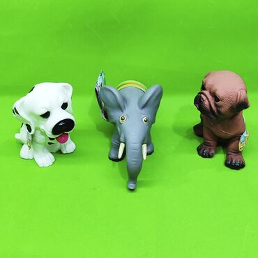 пакет игрушек: Резиновые собачки и слон игрушки в ассортименте🐕🐘Доставка, скидка