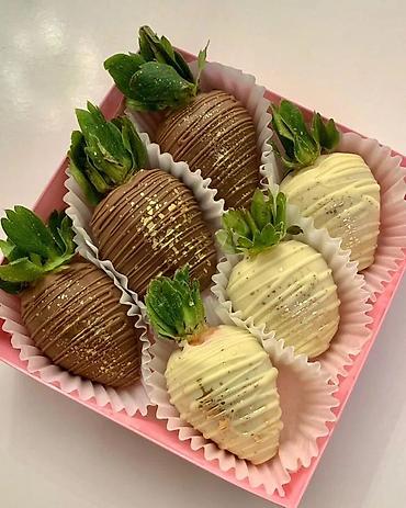 Кондитерские изделия, сладости: Клубника в шоколаде — наборы в подарочных коробках. - Свежая крупная — 3