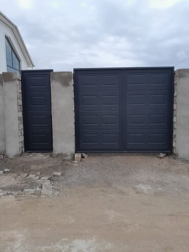 Həyət darvazaları: Dəmir Həyət darvazası, Jalüz, Avtomatik, Qapı ilə, rəng - Boz — 11