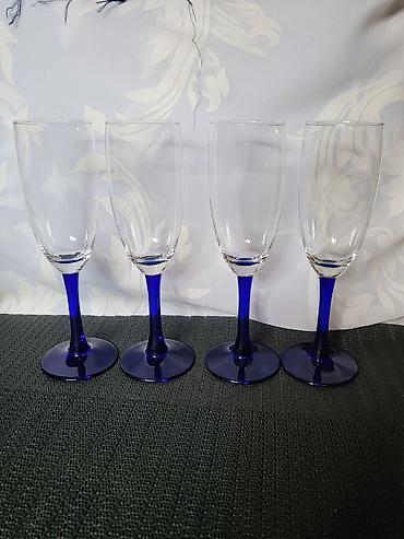 Čaše: Holandske nove vintaz case za vino. Case za vino staklo,kobaltno — 8