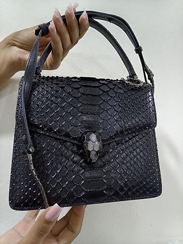 Çantalar: BVLGARI Serpenti Forever çanta - Rəng: qara - Material: ilan pulcuklu — 3