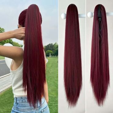 Perike i klipse: Ekstenzija rep na čičak – različite teksture i boje - Tip: sintetička — 10