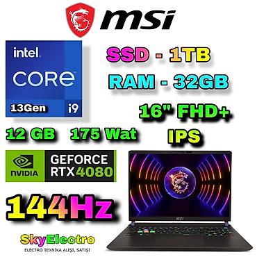 MSI: İşlənmiş MSI, 16 ", Intel Core i9, 1 TB, Rayonlara çatdırılma, Ödənişli çatdırılma, Ünvandan götürmə — 1