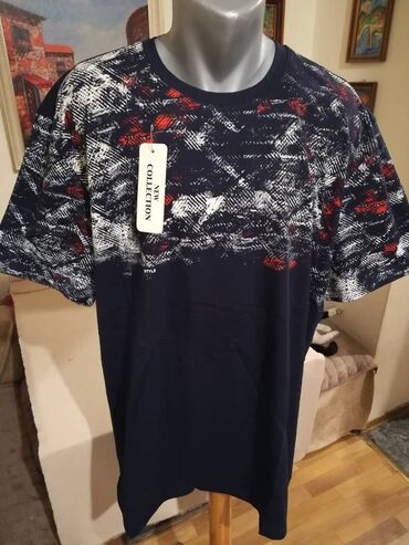 Majice: Majica na kratke rukave, 5XL (EU 62), 6XL (EU 64), bоја - Tamnoplava, Pamuk