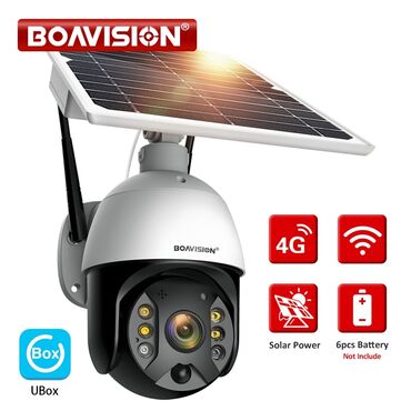 Dinamiklər və musiqi mərkəzləri: Kamera 4g sim kartli solar 360° smart kamera 3mp full hd 64gb yaddaş