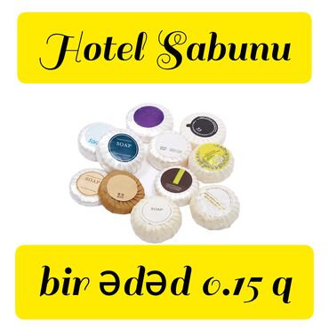 Toy paltarları və aksesuarları: Hotel ve hostellər ucun sabun şanpun bir ədəd şanpun 0.25 q bir eded