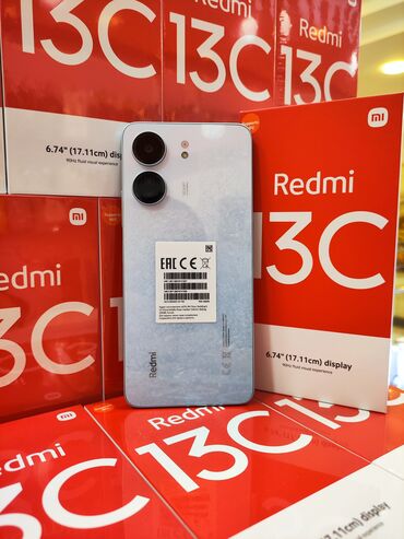 sim nomrelerin satisi ve qiymetleri: Xiaomi Redmi 13C, 256 GB, rəng - Ağ, 
 Zəmanət, Barmaq izi, İki sim kartlı