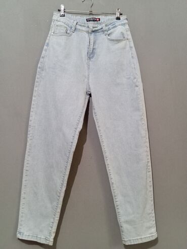 Açıq mavi rəngli qadın “mom fit” jeans şalvar. - Brend: Gamora