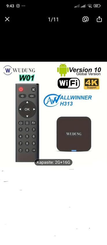 Smart TV bokslar: Yeni Smart TV boks TV box 2 GB / 16 GB, Android, Ünvandan götürmə
