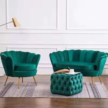 светлого голубой пуфик: Диван, Диван, Без подьемного механизма, Нераскладной