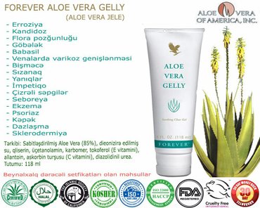 saç ploykası - Azərbaycan: Aole Vera Jely / Aloe Vera Jele - mualicevidir. 118gr. 100% tebii