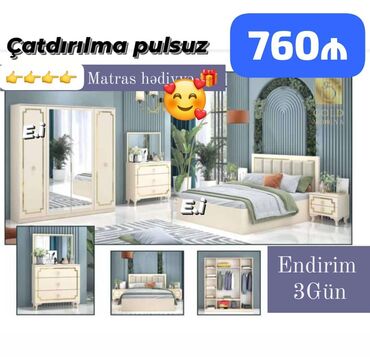 Yataq otağı dəstləri: Çatdırılma pulsuz matras 🎁