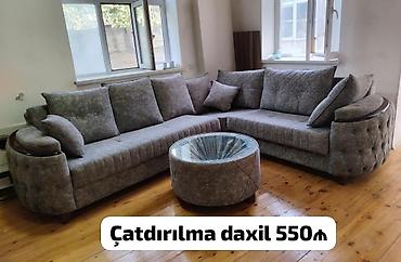 Divan satılır. Pufik daxil. - Model: künc divan - Ölçü: 320 x 260 sm