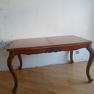 Masalar: Klassik üslubda massiv ağac yemək/otaq masası - Material: təbii ağac — 1