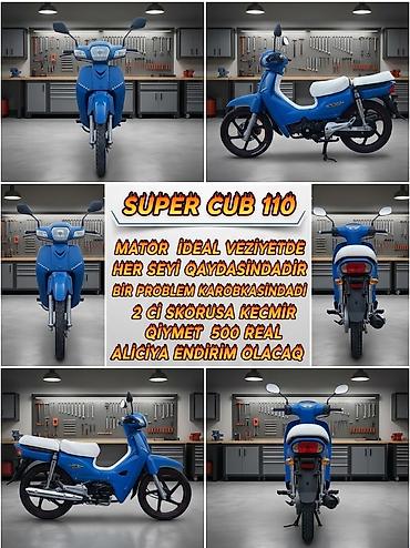 islənmis moped: Model: Super Cub 110 moped Təsvir: - Rəng: mavi, ağ oturacaqla - — 1