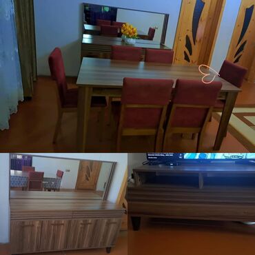 столы и стулья для гостинной цены: İşlənmiş, Komod, Masa və oturacaqlar, TV altlığı