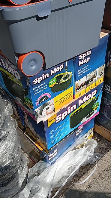Уборочный инвентарь: Spin Mop — комплект для быстрой и удобной уборки полов. - Ведро с — 1