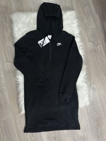 cotton haljine: Nike XS (EU 34), S (EU 36), color - Black, Oversize, Long sleeves