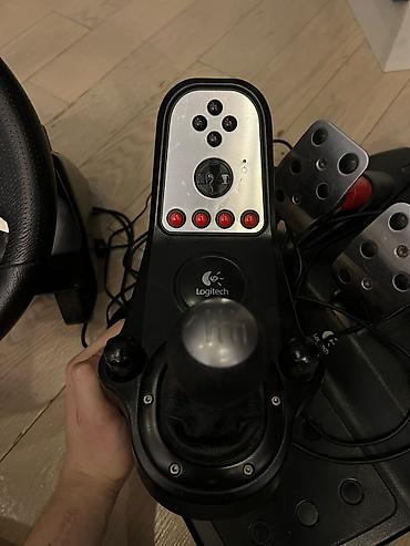 12 pro barter: Logitech G25 Racing Wheel – tam dəst - 28 sm dəri üzlü sükan, 900° — 1