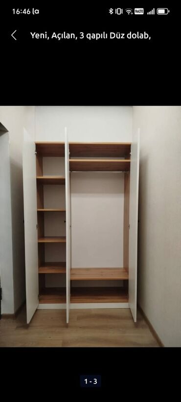 Dolablar: Yeni, Açılan, 5 qapı Düz dolab, Qarderob, paltar dolabı, Azərbaycan — 11