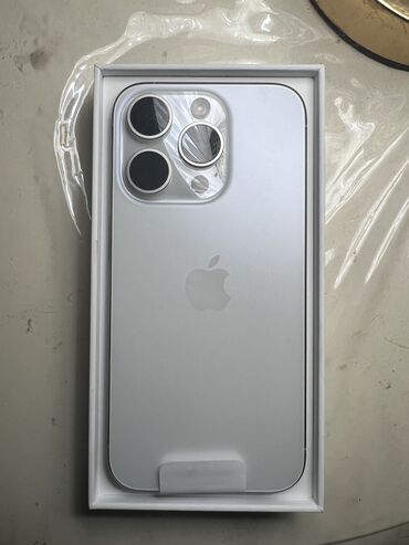 Apple iPhone: IPhone 15 Pro, Б/у, 256 ГБ, White Titanium, Коробка, 98 %