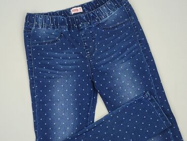 jeansy luźne z wysokim stanem: Jeans, Young Style, 11 years, 140/146, condition - Very good