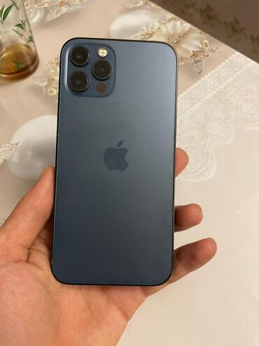 Apple iPhone: IPhone 12 Pro Max, 128 GB, Pacific Blue, Simsiz şarj, Face ID